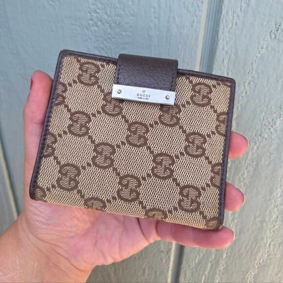 Vintage Gucci GG Monogram Agenda Cover Canvas and Leather with Pen - Picture 1 of 10